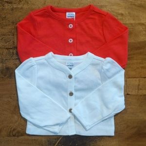Red and White Cardigan Set size 6M